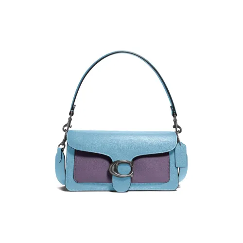 COACH South Cow Leather Shoulder Bag Crossbody Bag Portable Shoulder Bag Medium Size Women's Blue