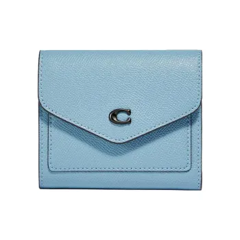 COACH Wyn Leather Wallet Women's Sky Blue