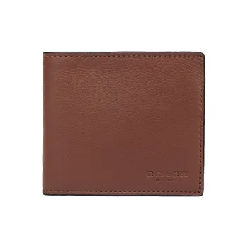 COACH Billfold Wallet Leather Wallet Regular Men's Brown