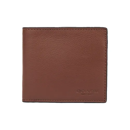 COACH Billfold Wallet Leather Wallet Regular Men's Brown
