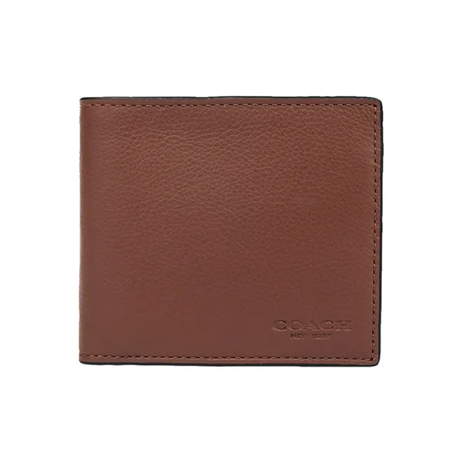 COACH Billfold Wallet Leather Wallet Regular Men's Brown-0