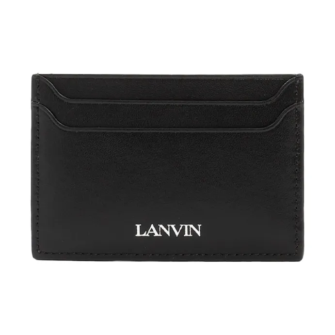 Lanvin Leather Card Holder Men's Black-1