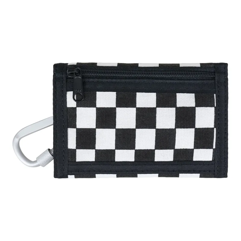 Rough Enough Canvas Wallet Unisex Black White Plaid-3