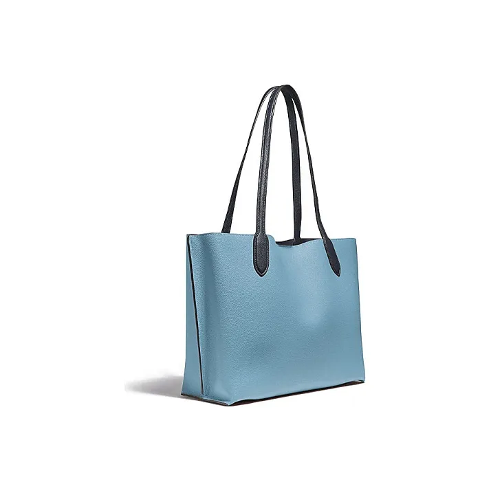 COACH Willow Leather Tote Bag, Shopping Bag, Handbag, Shoulder Bag Tubas Women's Ice Blue-1