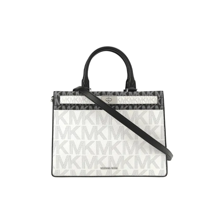 MICHAEL KORS Tatiana Leather Handbag Crossbody Bag Medium Size Women's Black White-0