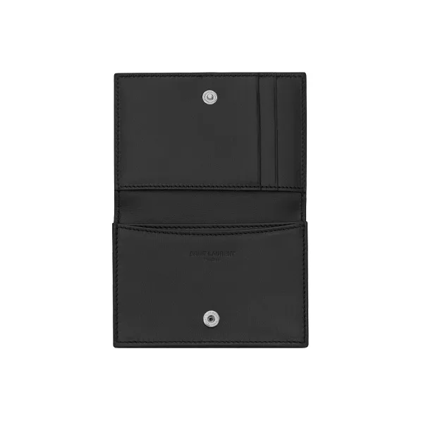 SAINT LAURENT Smooth Leather Business Card Holder Card Holder Card Wallet Men's Black-3