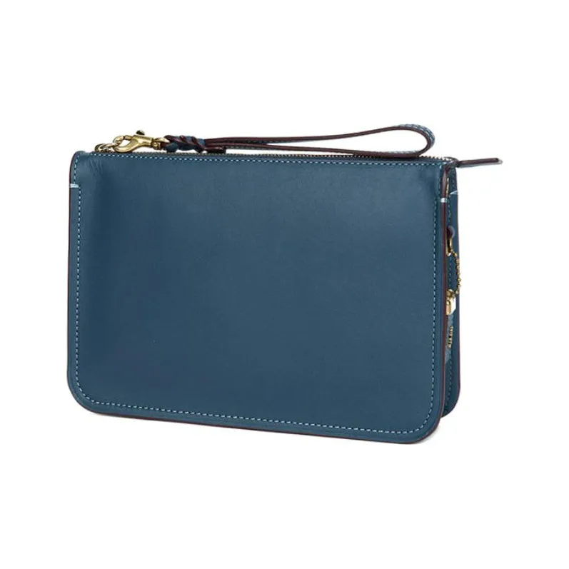 COACH Soho Leather One Shoulder Crossbody Handheld Handbag Crossbody Bag Small Size Women's Denim Blue-1