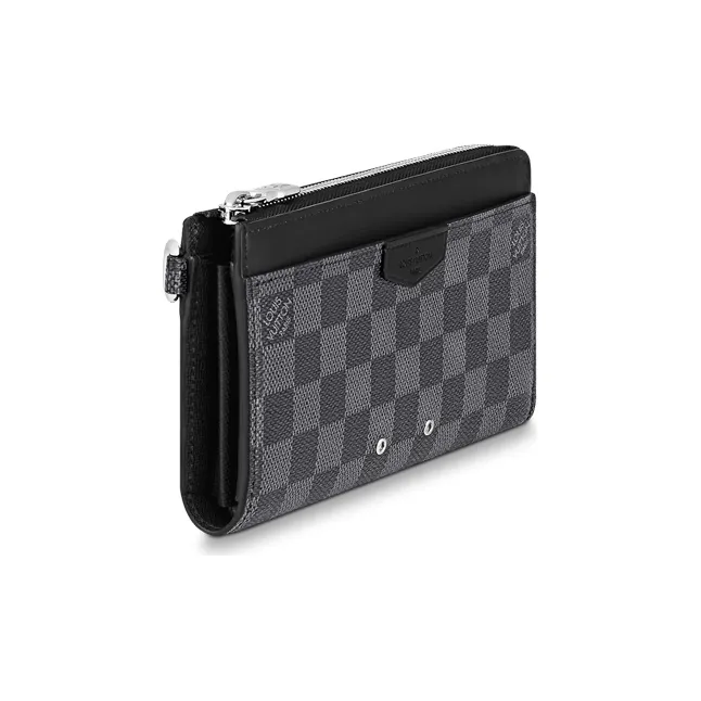 LOUIS VUITTON Zippy Canvas Clutches Card Holder Wallet Regular Men's Gray-1