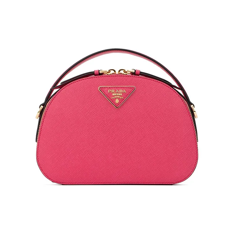 PRADA Saffiano Cow Leather Crossbody Bag Regular Women's Magenta Pink-0