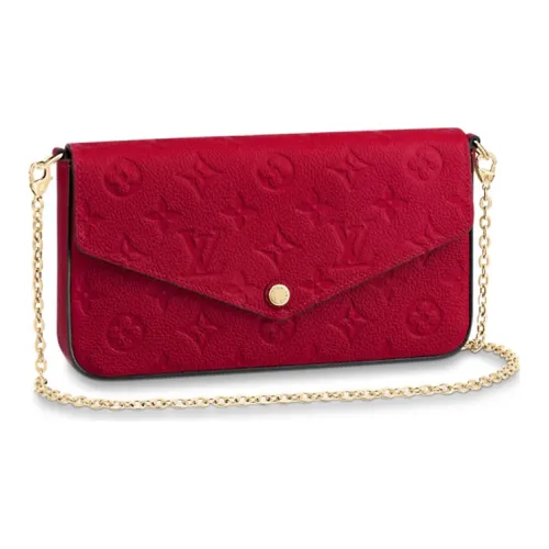 LOUIS VUITTON Félicie Pochette Without Accessories Monogram Empreinte Scarlet Red