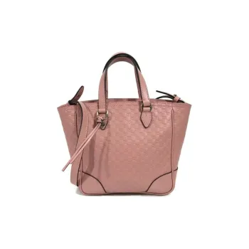 GUCCI Leather Tote Bag Shopping Bag Shoulder Bag Crossbody Bag Handbag Small Size Women's Pink