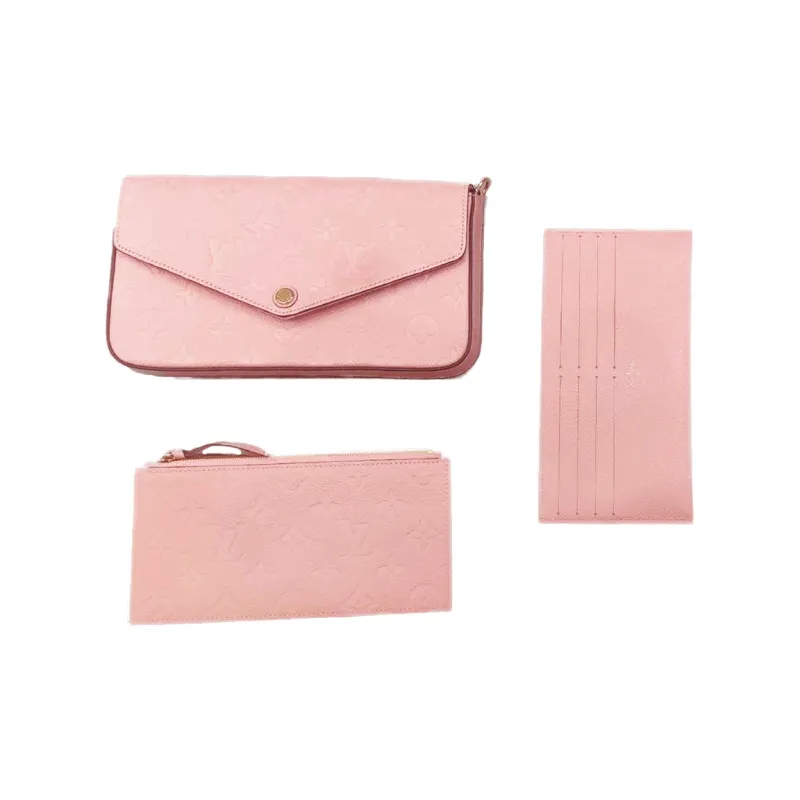 LOUIS VUITTON Félicie Pochette Monogram Empreinte Rose Poudre-4
