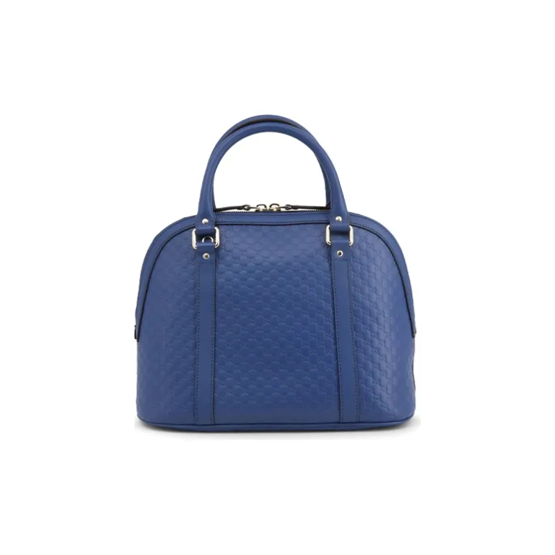 GUCCI Cow Leather Dome Bag, Shoulder Bag, Crossbody Bag, Handbag Medium Size Women's Blue-1