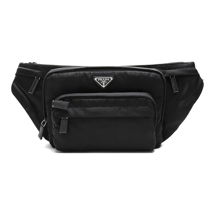PRADA Fabric Fanny Pack Sling Bag Crossbody Bag Regular Men's Black-0