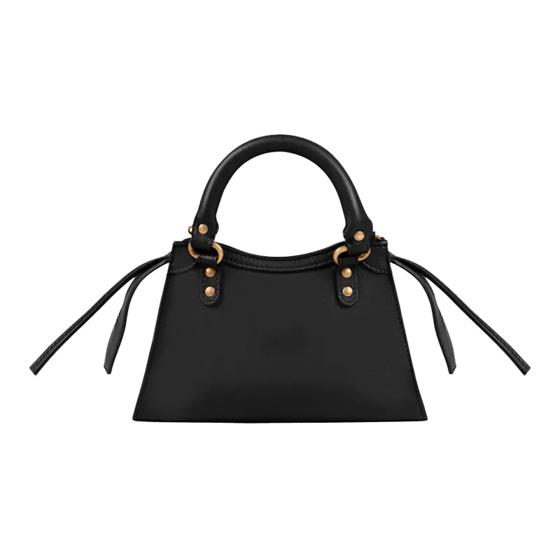 Balenciaga Calfskin Handbag Shoulder Bag Women's Black-2
