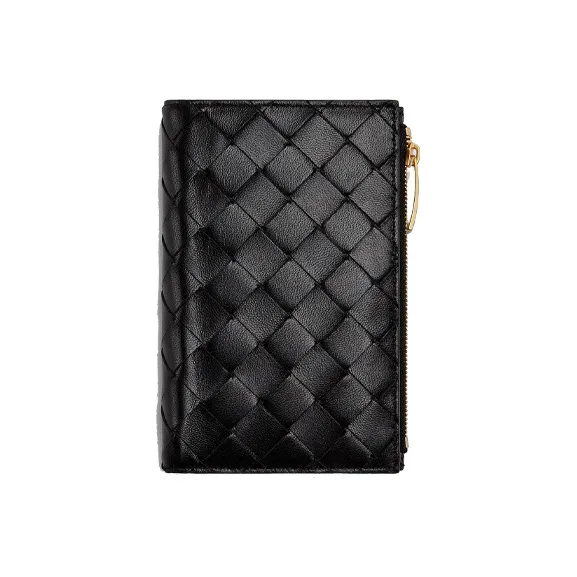Bottega Veneta Intrecciato Bi Fold Zip Wallet-0
