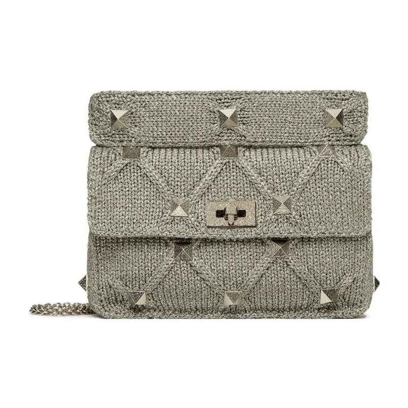 Valentino Fabric Portable Crossbody Bag Shoulder Bag Regular Women's Gray-0