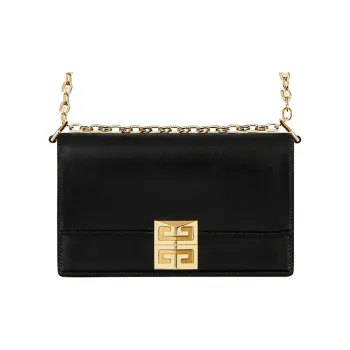 GIVENCHY 4G Cow Leather Shoulder Bag Crossbody Bag Small Size Women's Black
