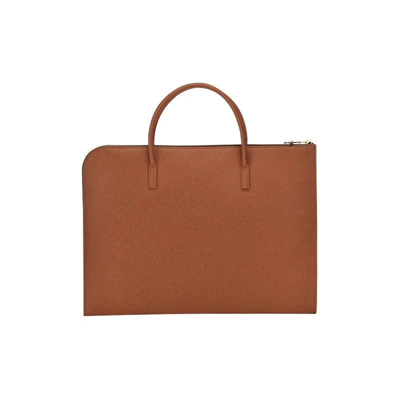 LONGCHAMP Le Foulonné Cow Leather Briefcases Small Size Unisex Brown-2