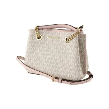 MICHAEL KORS Teagen Leather Handbag, Shoulder Bag, Crossbody Bag Women's White Monogram