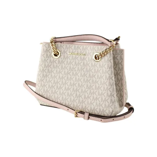 MICHAEL KORS Teagen Leather Handbag, Shoulder Bag, Crossbody Bag Women's White Monogram