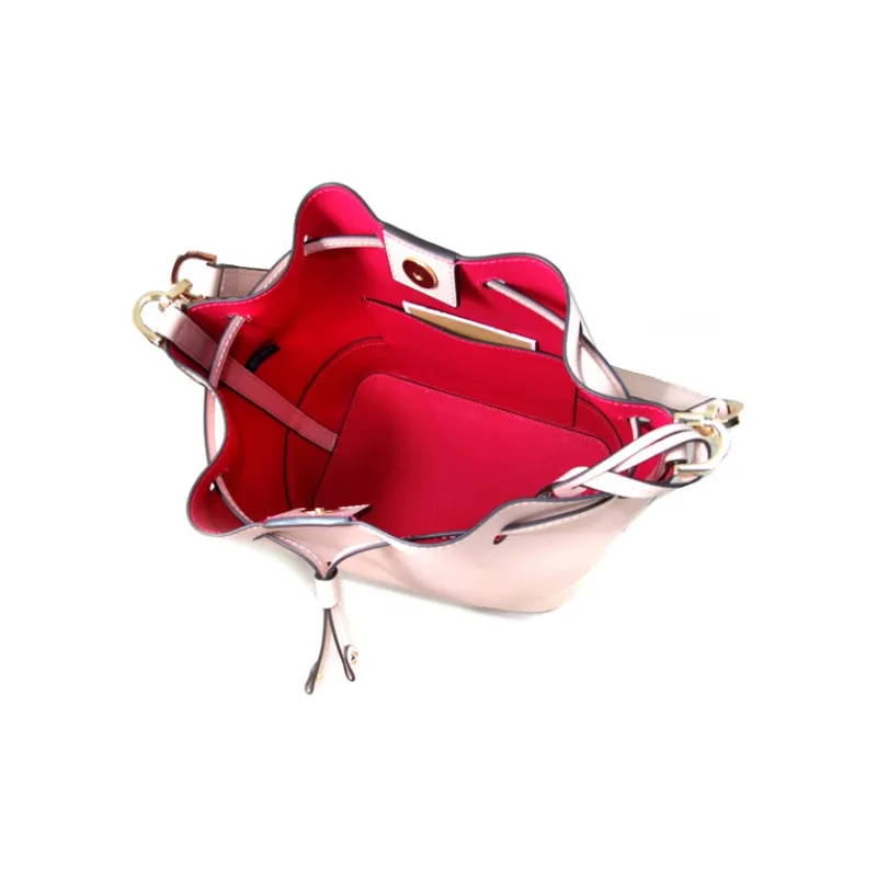 MICHAEL KORS Trista Leather Bucket Handbag Crossbody Bag Shoulder Bag Women's Pink-4