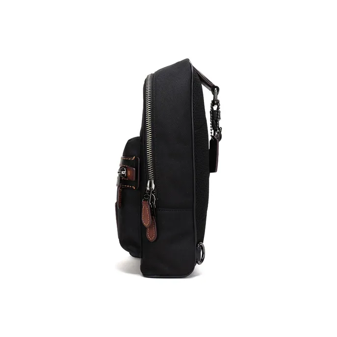 COACH Academy Fabric One Shoulder Backpack Crossbody Bag Men's Black-2
