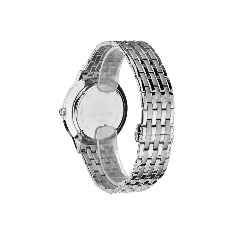 Sea Gull MASTER Automatic Mechanical Movement Steel Strap Watch Men's Watches White Dial-3