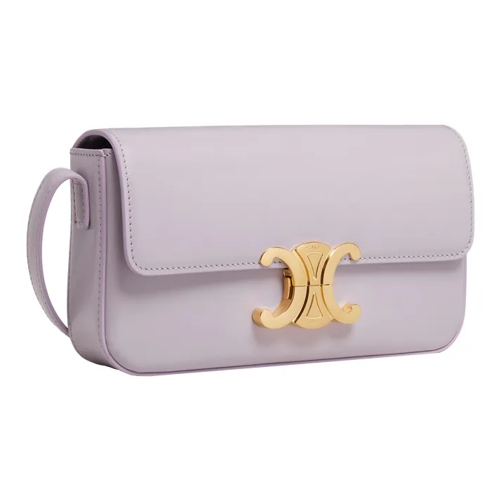 CELINE Triomphe Cow Leather Shoulder Bag, Handbag, Shoulder Bag Women's Candy, Lavender-1