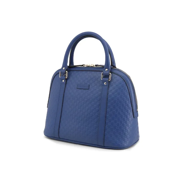 GUCCI Cow Leather Dome Bag, Shoulder Bag, Crossbody Bag, Handbag Medium Size Women's Blue-2