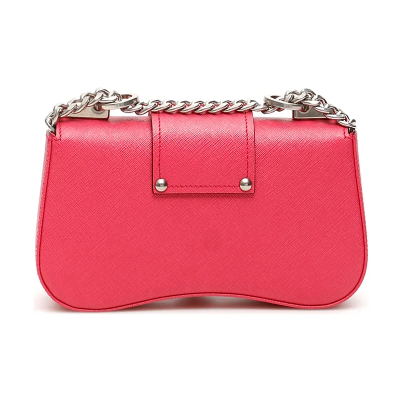 PRADA Sidonie Saffiano Cow Leather Handbag Shoulder Bag Crossbody Bag Regular Women's Peach Pink-2