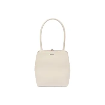 JIL SANDER Goji Cow Leather Coin Purse Handbag Women's White