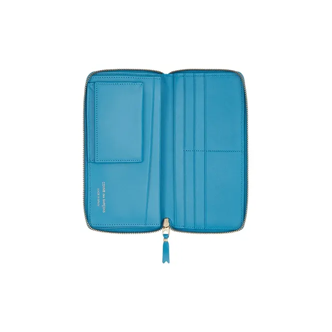 CDG Calfskin Wallet Regular Women's Blue-3