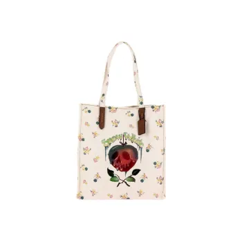 COACH Recycled Tote Eco Friendly Material Canvas Bag, Shopping Bag, Shoulder Bag Large Size Women's Chalk White