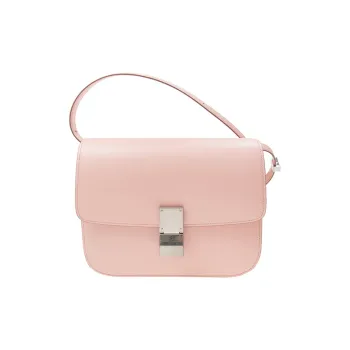 CELINE Classic Bo Calfskin Tofu Bag Small Square Bag Shoulder Bag Crossbody Bag Medium Size Women's Light Pink