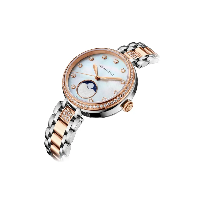 Sea Gull Automatic Mechanical Movement Steel Strap Watch Women's Watch Mother of Pearl Color Watch Dial-1