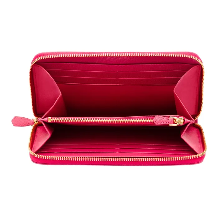 PRADA Saffiano Leather Handheld Wallet Women's Pink Peony-3