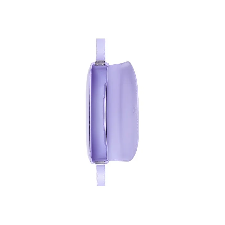 Burberry Olympia Smooth Leather Shoulder Bag Crescent Bag Portable Crossbody Bag Shoulder Bag Women's Soft Violet-3