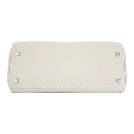 HERMES Kelly Togo Calfskin Handbag Women's 10 Craie Milkshake White-4