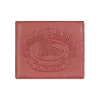 Burberry Cow Leather Business Card Holder Wallet Card Holder Mini Unisex Red
