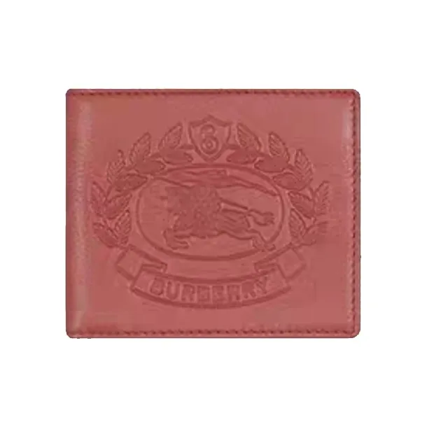 Burberry Cow Leather Business Card Holder Wallet Card Holder Mini Unisex Red-0