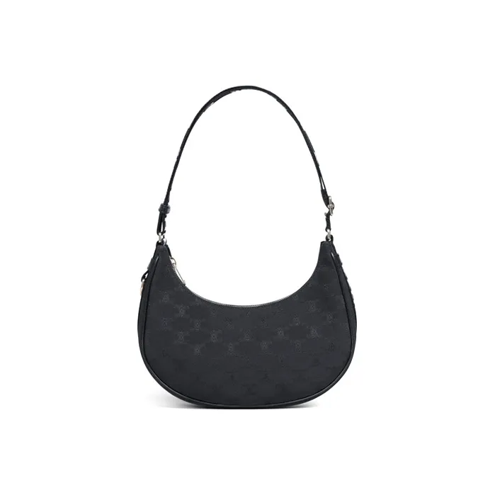CELINE Cow Leather Handbag Shoulder Bag Handbag Shoulder Bag Medium Size Men's Black-6
