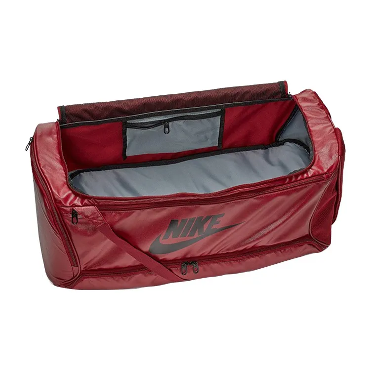 Nike Matte Leather Travel Bag Handbag Crossbody Bag Gym Bag Unisex Red-3