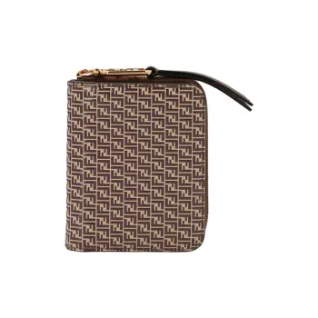 FENDI Calfskin Wallet Unisex Light Umber