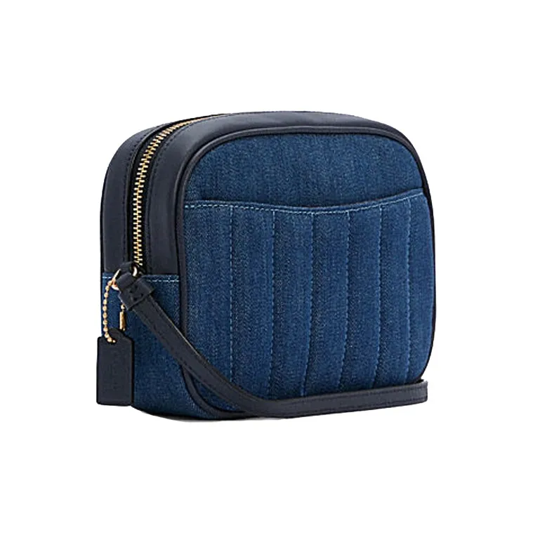 COACH Camera Leather Shoulder Bag Crossbody Bag Mini Women's Denim Dark Blue-1