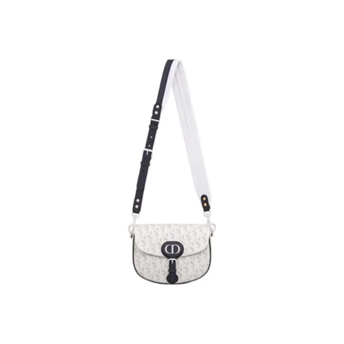 DIOR Bobby Cow Leather Crossbody Bag Shoulder Bag Women's White-1