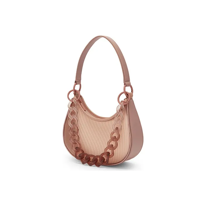 CHARLES&KEITH Artificial Leather Underarm Handbag, Shoulder Bag Trumpets Women's White/Light Purple/Light Red-14