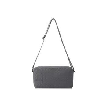 ISSEY MIYAKE KuroSaddle Cotton With Cow Leather Small Square Bag Shoulder Bag Crossbody Bag Regular Unisex Gray