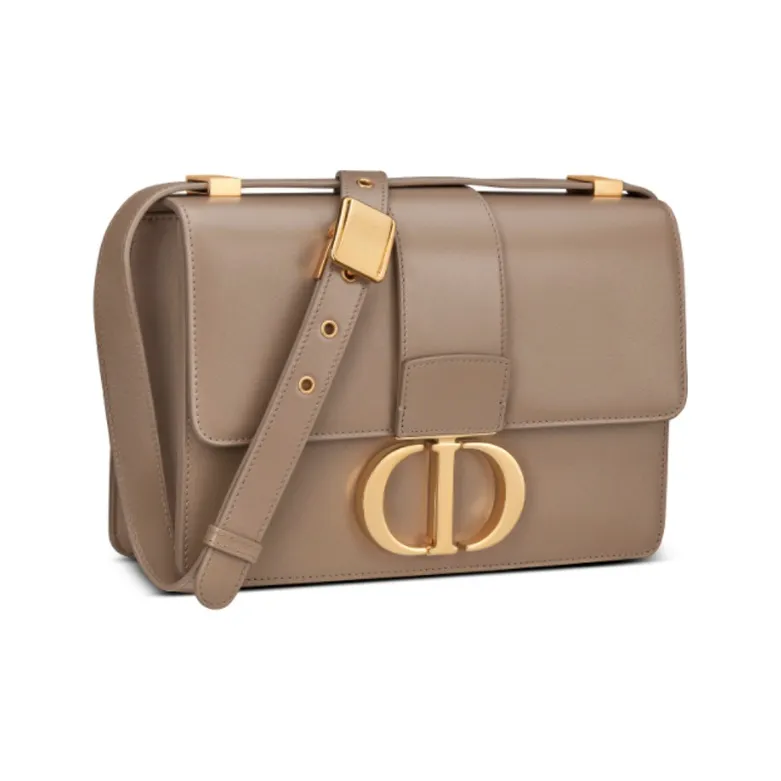 DIOR 30 Montaigne Smooth Cow Leather Shoulder Bag Crossbody Bag Women's Warm Taupe Gray-1