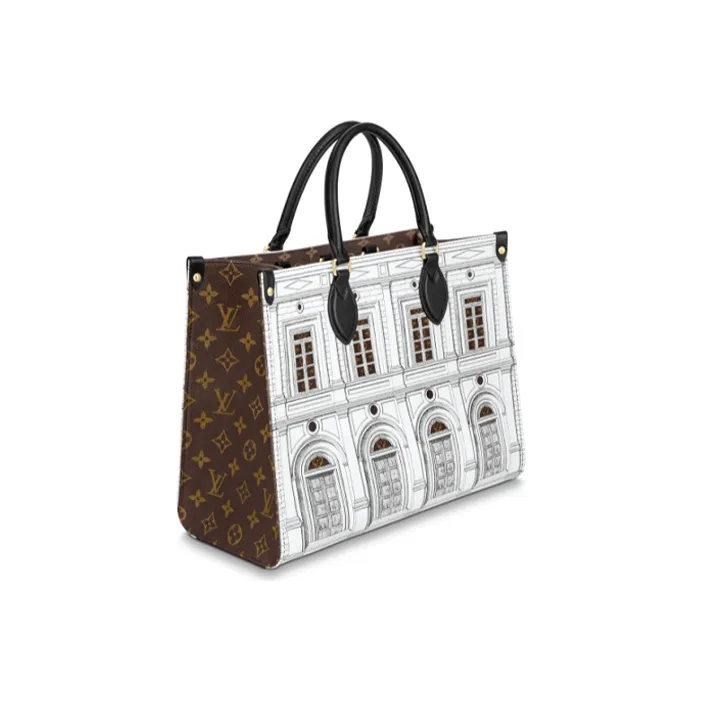 LOUIS VUITTON X Fornasetti Onthego Mm Black/White Calfskin-1